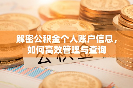 霍邱解密公积金个人账户信息，如何高效管理与查询